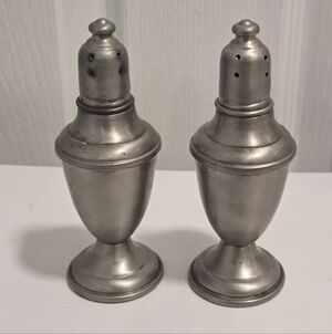 Vintage International Pewter Salt and Pepper Shakers